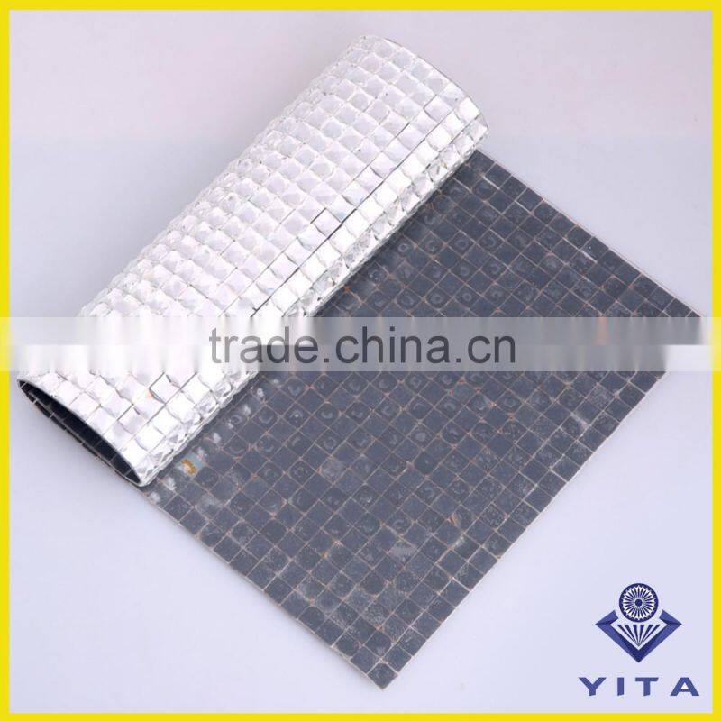 Factory price hotfix 8*8MM all glass rhinestone mesh sheet 24*40cm