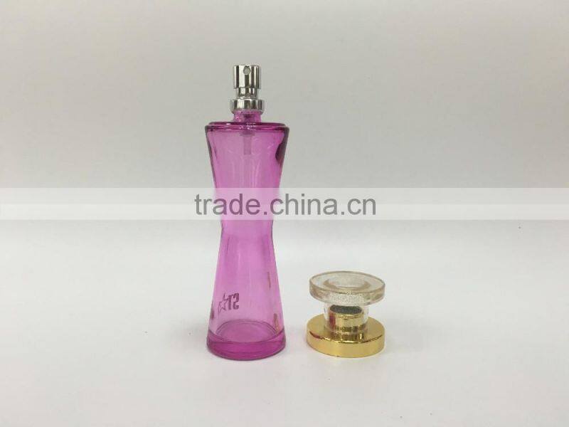 50ml Purple & Pink Color Glass Bottle