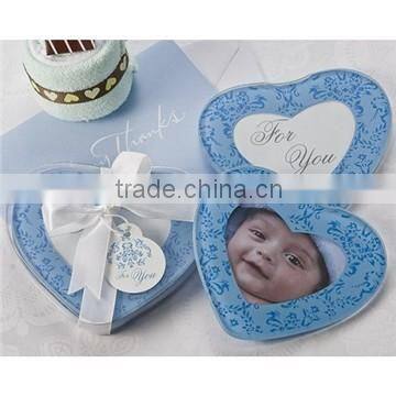 Wholesale square glass photo frame coaster for baby shower