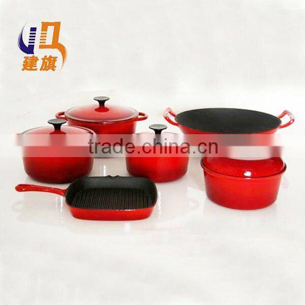 cast iron enamel cookware set