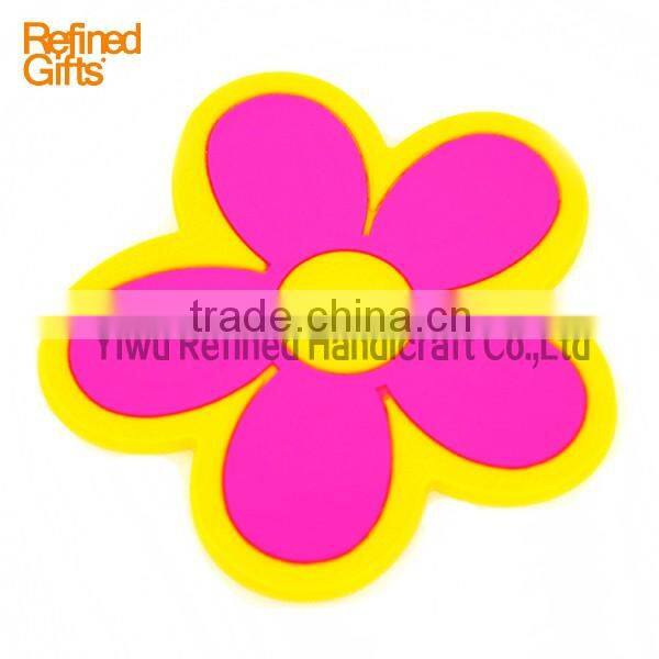 Soft Pvc Bespoke Heart Flower Coasters High Quality Water Cup Pads Promotional gifts