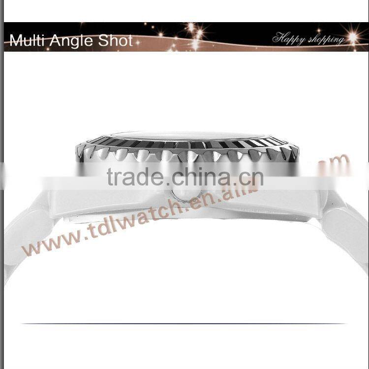 Luxury Womens Sapphire Glass Watch With Pink Zircon in Bezel