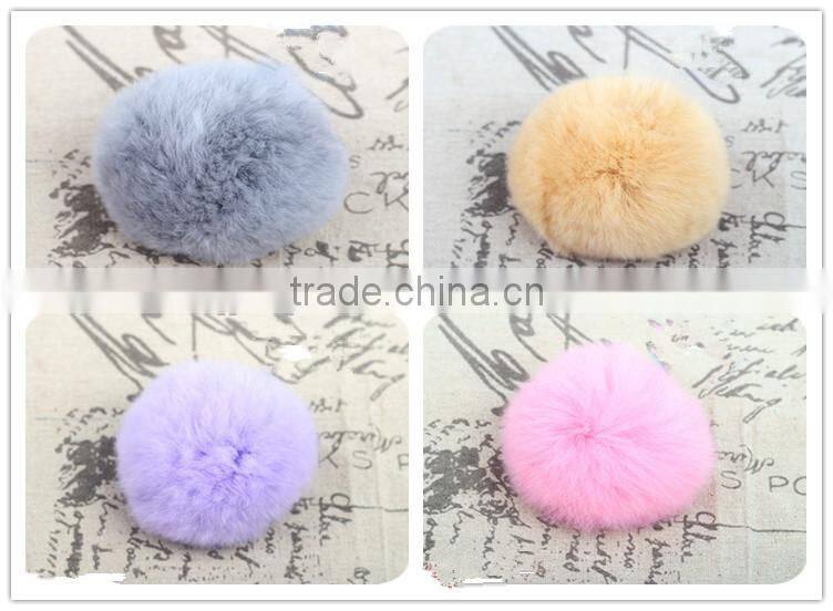 Customize Fashion Colorful Fluffy Ball Keychain / Rex Rabbit Fur Ball