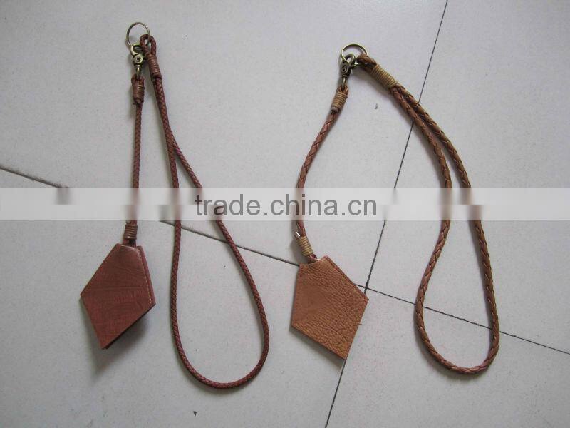 PU leather lanyard with key holder