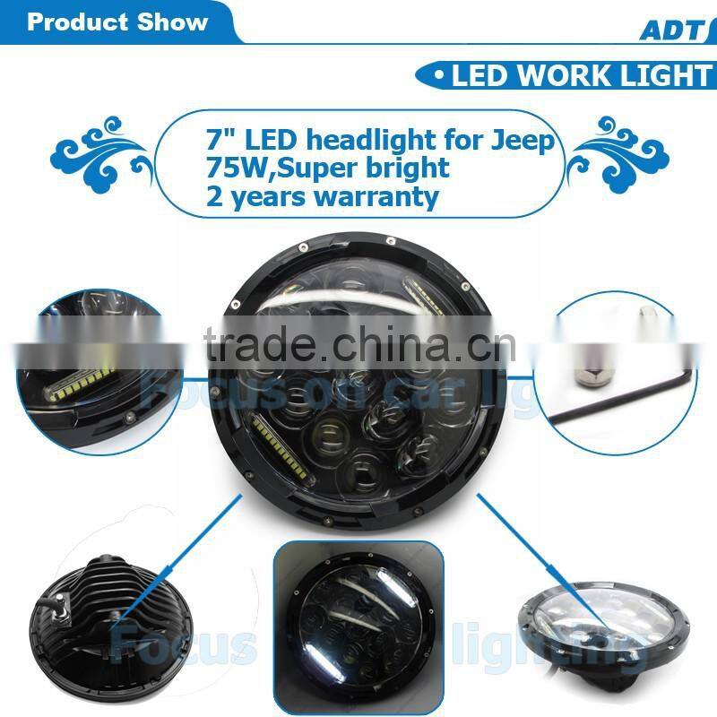 Standard 7'' 75w jeep led headlight with turn signal function