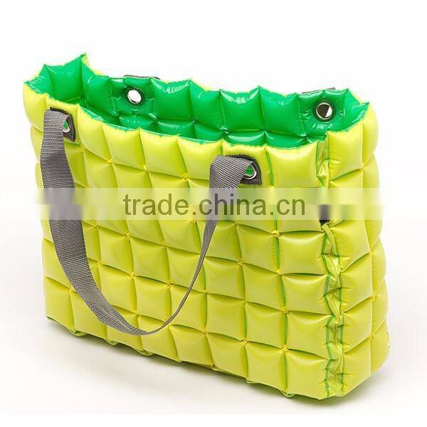 Rose/White inflatable bubble tote bag for beach