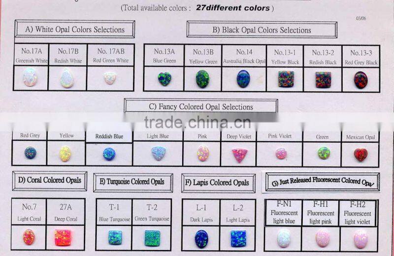 cabochon cut opal-K54 yellow color round created opal