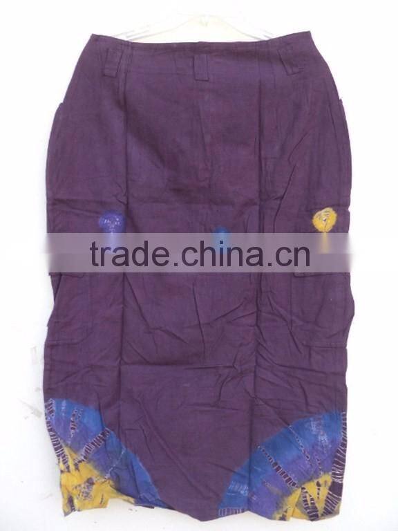 Plain Dyed Technics and Cotton / Cotton Fabric Type denim tie dye pattern skirts