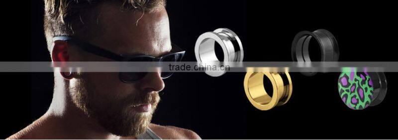 Charming design wholesale custom clear ear spiral glass plug