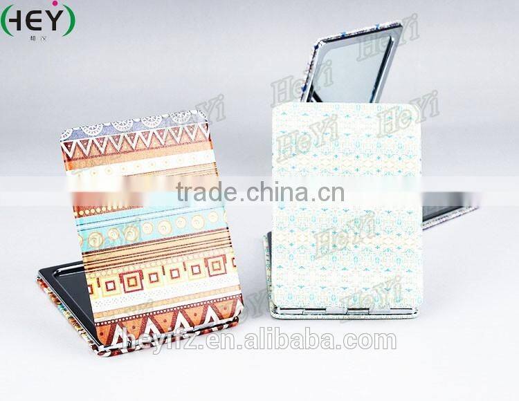 Hot Selling Foldable Double-Sides Nationalistic Style PU Stainless Steell Makeup Mirror