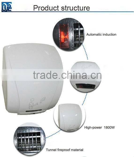 Durable and Convinient 1800W High Speed Automatic Hand Dryer Blower Warm/Cold Wind