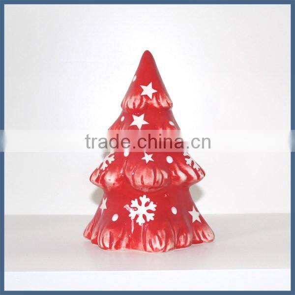 Christmas decoration supplies ceramic christmas tree shape jar
