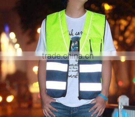 Fluorescence Green reflectitive material workwear vests