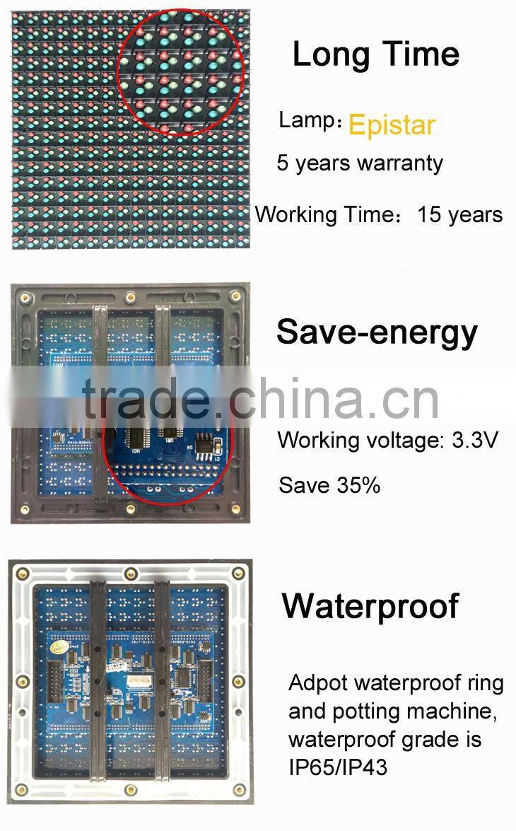 160*160MM p10 full color free china HD p10rgb led display for outdoor advertising