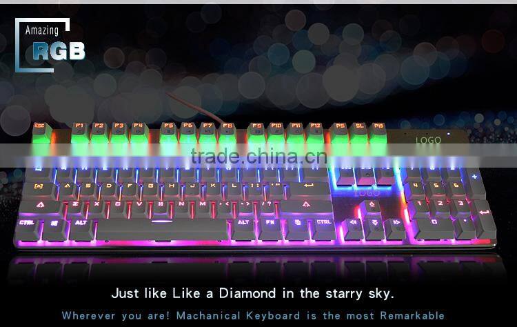 Cool Backlight LED Wired Gaming Mechanical Keyboard For Keyboard Gamer