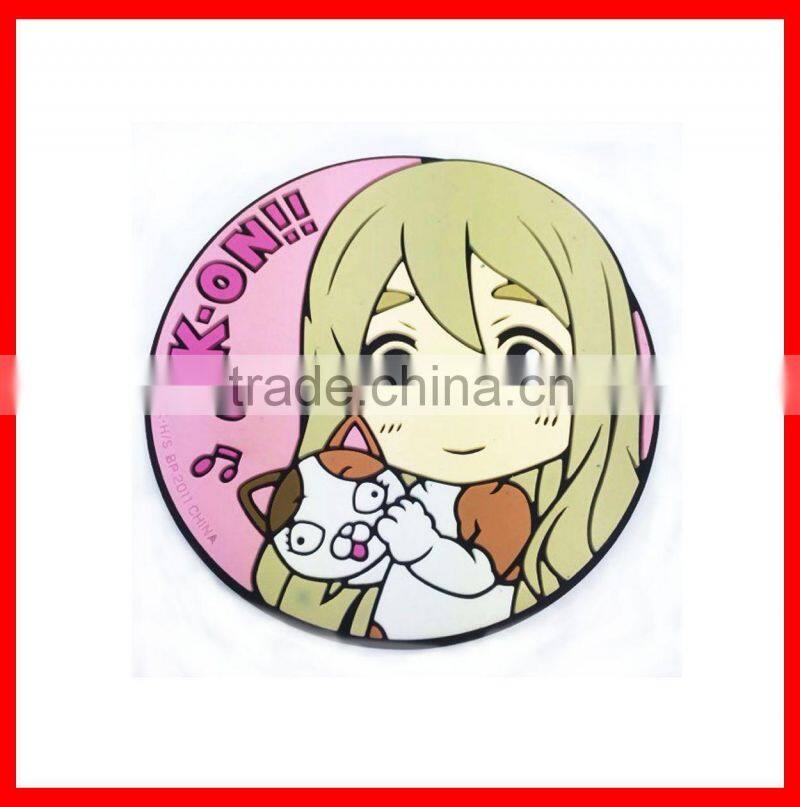 Custom Made Duable Colorful PVC Fancy Coffee Cup Mat