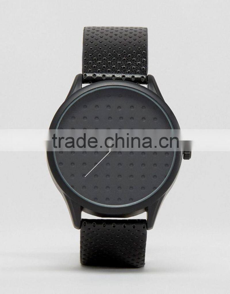 Top quality japan miyota 2035 movement quartz watch with genuine leather strap