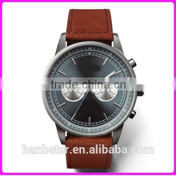 2016 top selling two sub dial chronograph watch stainless steel luxury men's watches