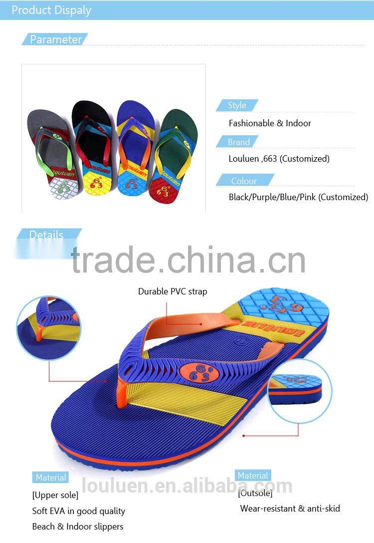 2015 663 LOULUEN New Fashion EVA Men Beach Slippers