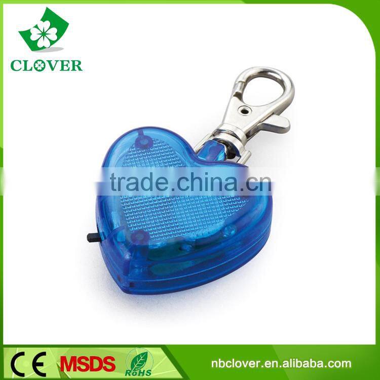 Heart shape safety 1 led flashlight led light keychain