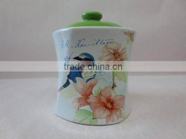 Newest Factory Direct Embossed Ceramic Food Storage Jar
