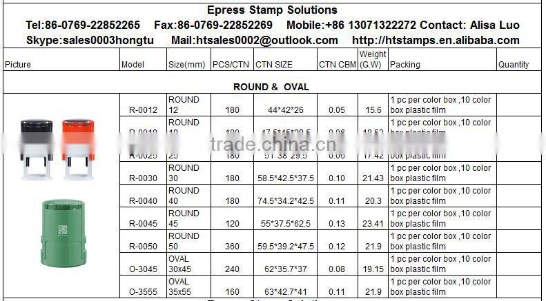 Small MOQ Epress Oval 35*55mm Customize Self Ink Stamp Rubber Stamp Mounts