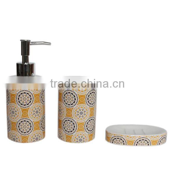 Glaze ceramic 3pcs bathroom set, bathroom accessories