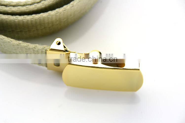 Beyond Men's 100% Cotton Canvas Military 54" Long Webbing Belt with Brass Slider Buckle