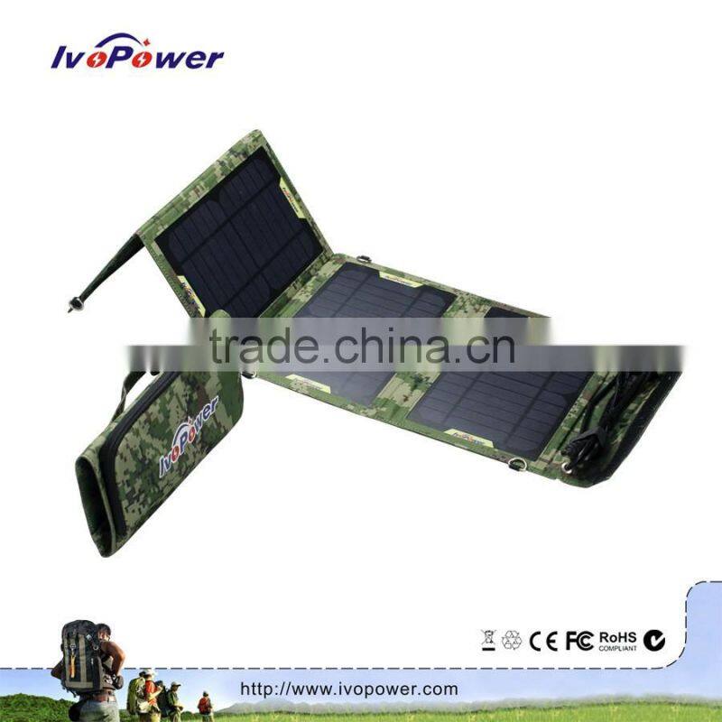 14W Portable Folding Solar Charger With Extension Code For Laptop