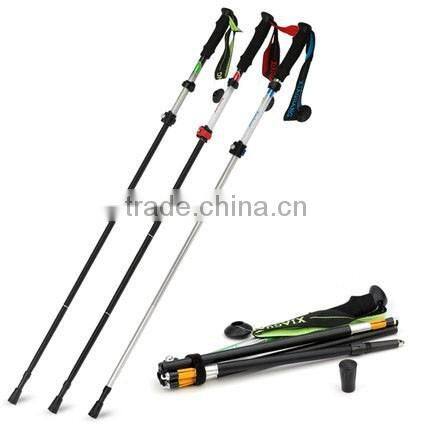 alumium7075 telescopic adjustable trekking pole nordic folding walking stick