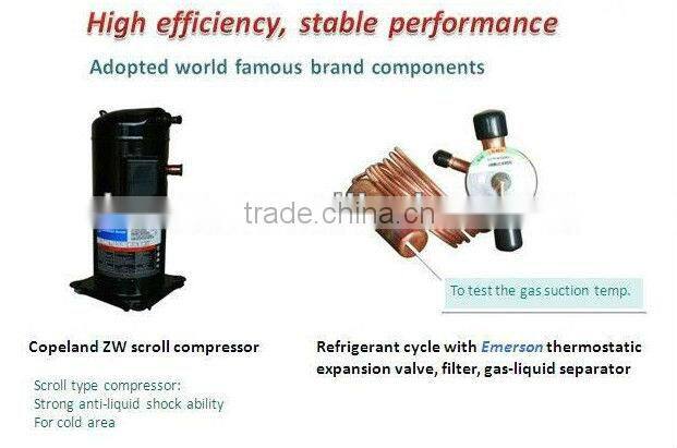 DERON industry air water heat pump low noise, 65 degree hot water for bathing and heated floor