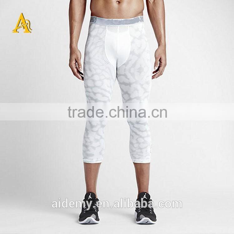 2016 custom polyester dri fit running tights mens gym leggings tights