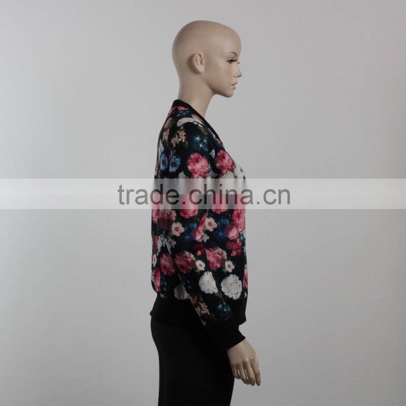 F5W20107 Women Floral Printed Bomber Jackets