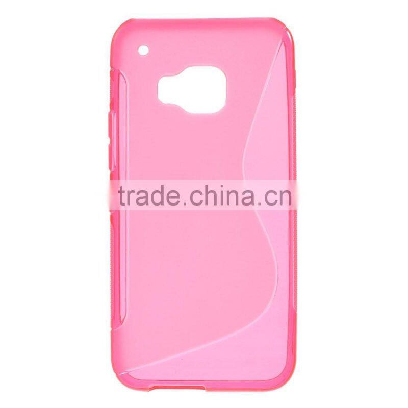 2015 China High Quality S Shape TPU Cover Mobile Phone Case for HTC One M9