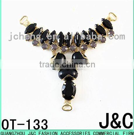 new arrival jet color acrylic decorated shoe ornament/ shoe accessory/ shoe trim