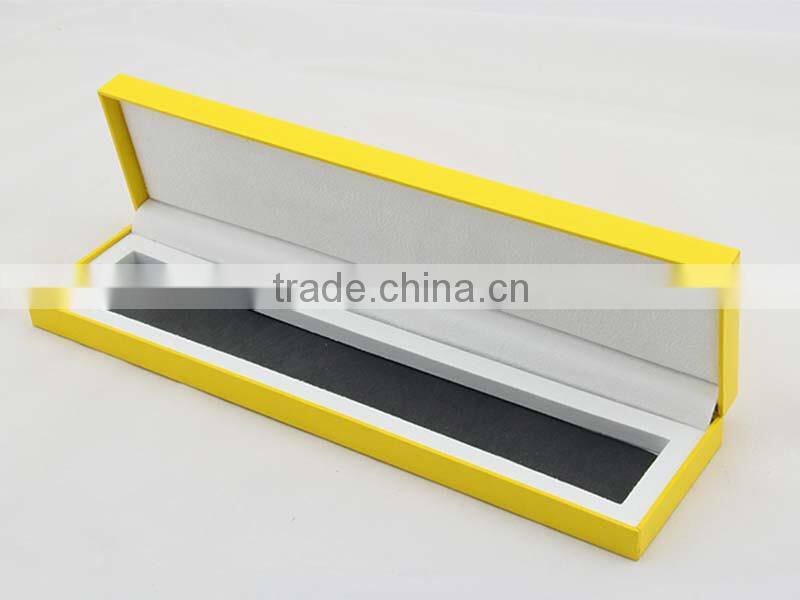 Custom Luxury jewelry box packaing with satin lining in yellow