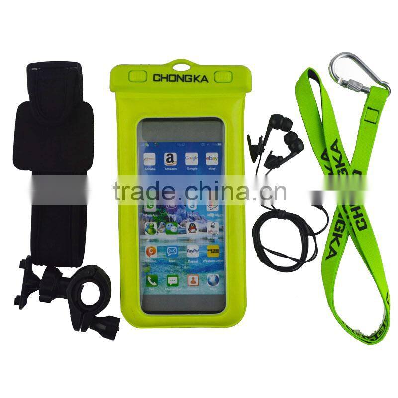 Mobile Phone Waterproof Bag With Bike Mount And Earphone