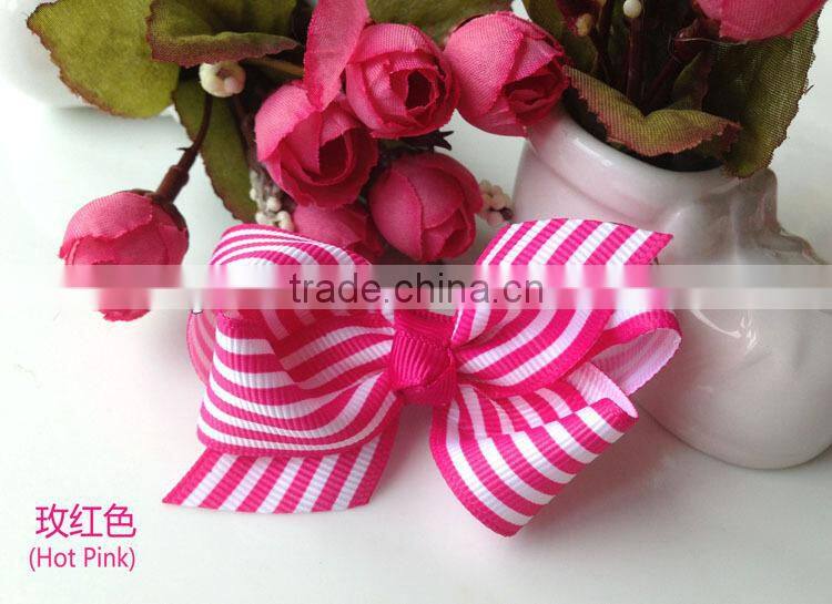 Cute Baby Bow Ties Grosgrain Ribbon Stripe Baby Hair Bow