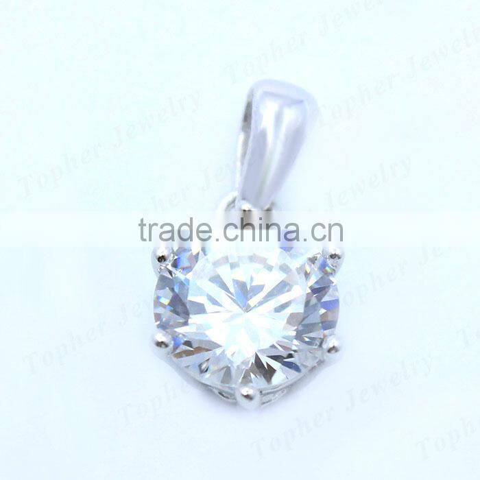 Wholesale 925 sterling silver single stone pendant