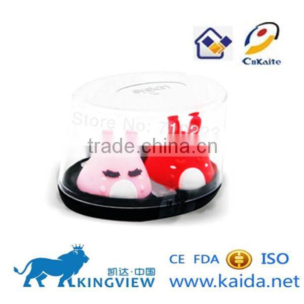 Hot Seller ningbo kaida New Simple Model Contact Lens dual Case Solution Holder Glasses Double Boxes