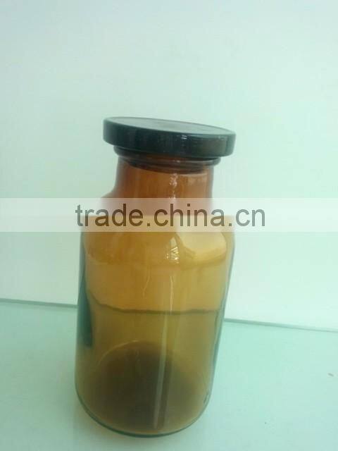 500ml antique apothecary jar amber with seal lid , glass jar with lid