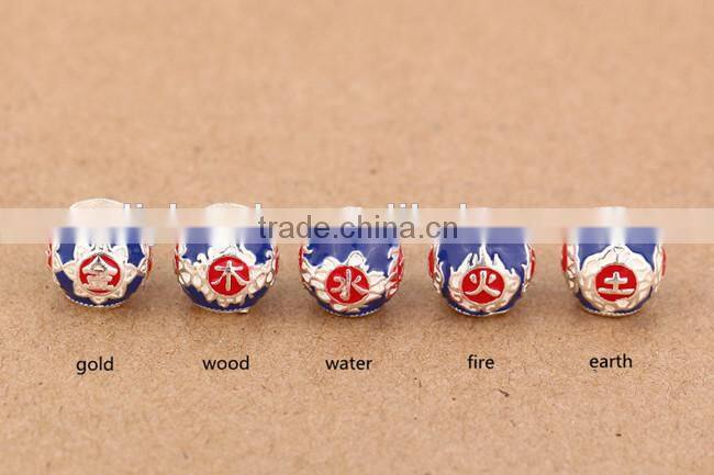 10mm round big hole 925 Thai silver enamel beads