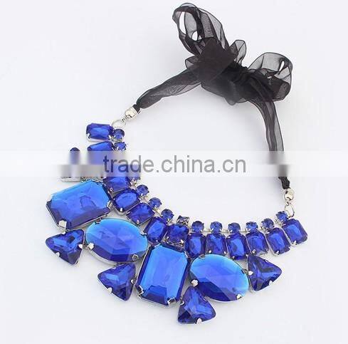 Hot Sale Multicolor Crystal Collar Choker Vintage Pendant Statement Necklace Women Fashion Necklaces for Women 2014