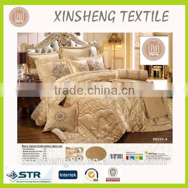 Velvet embrodiary 9pcs comforter set