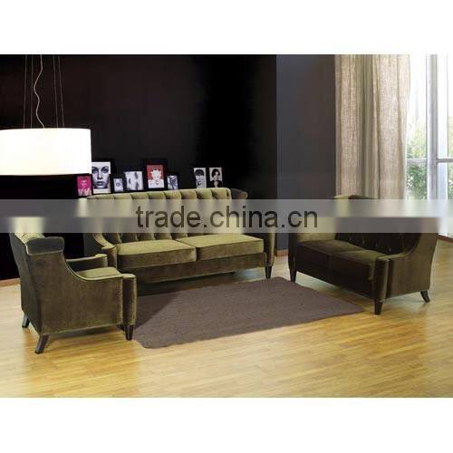 Custom made living room furniture wooden fabric 1/2/3 seater sofa set