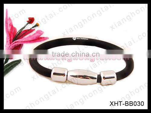 Top Quality Silicone Bracelet with Metal, personalized silicone bracelets