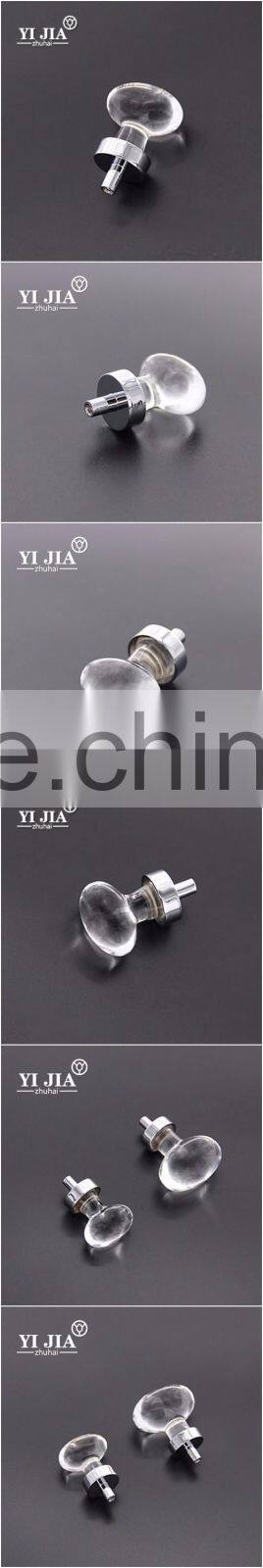 1 1/4 inch clear zinc alloy polished chrome crystal knob