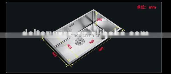 Handmade Square Kitchen Sink High Quality_Sinlg Stainless Steel Kitchen Sink_Cheap Kitchen Sink 600*430mm