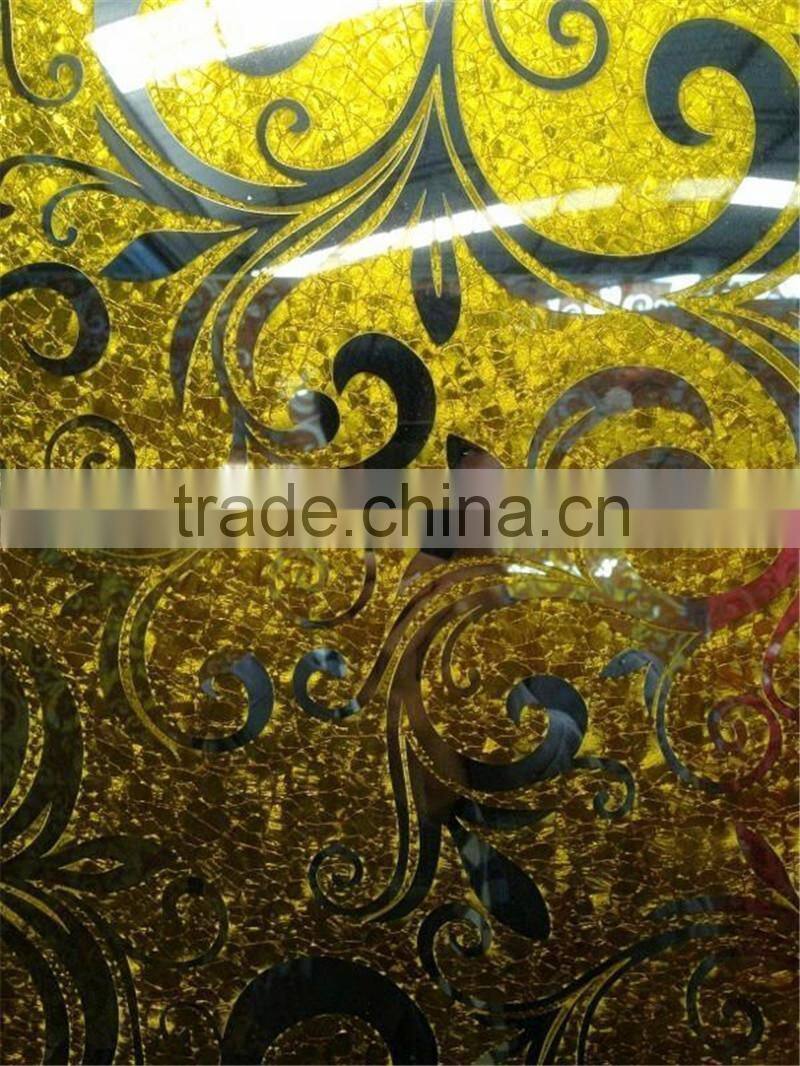 ice flower glass for kitchen cabinet door glass