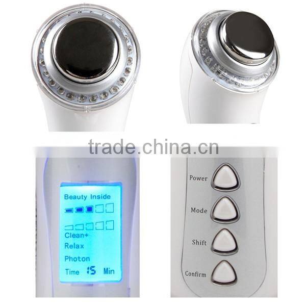 BEPERFECT BPm0152-BC CE RoHS and UL Standard Plug Galvanic Photon Ultrasonic Facial Massager Face Beauty Device